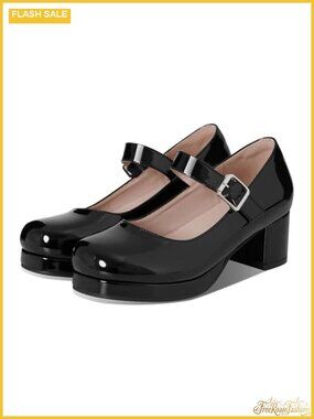 Mary Jane Pumps Low Chunky Block Heel Ankle Buckle Strap Round Toe Dress Shoes